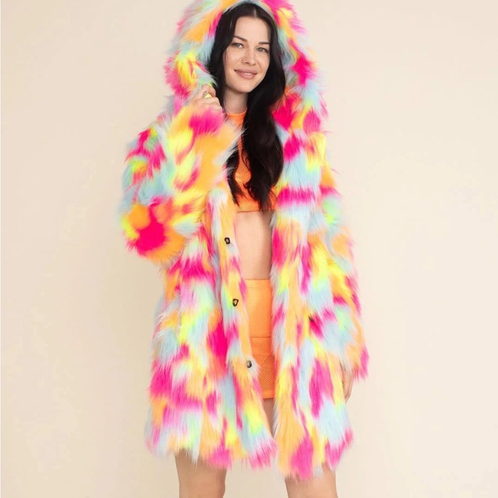 Neon Calico Kitty Spirithoods Coat